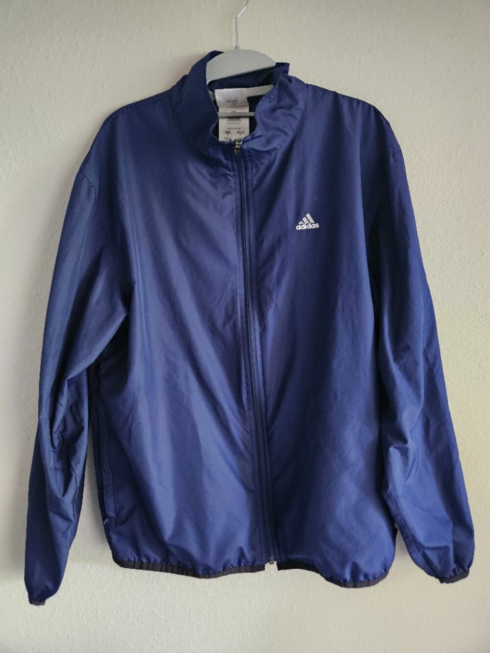 Vintage Adidas Navy Blue Full Zip Windbreaker Tracksuit Jacket Men's Small S